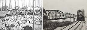 漢江鐵橋恢復通行的情景