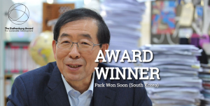 朴元淳市長，榮獲瑞典「哥德堡可持續發展獎」