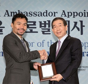 亞洲拳擊傳奇曼尼‧巴喬成為「首爾國際大使」