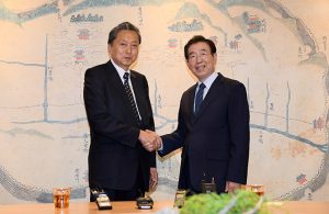 首爾市長朴元淳會見日本前首相鳩山由紀夫