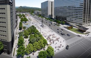 反應市民意見，將光化門廣場打造為休息步行空間