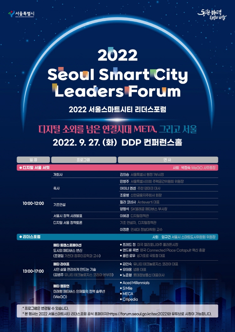 2022 Seoul Smart City Leaders Forum Poster