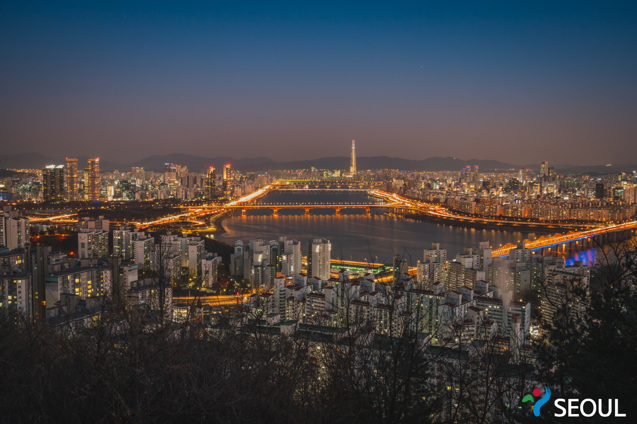 從八角亭眺望的首爾市夜景