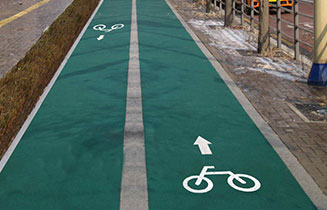 藍色自行車道路