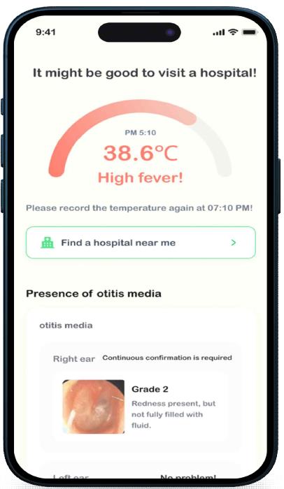 智慧體溫計及中耳炎療程管理平台