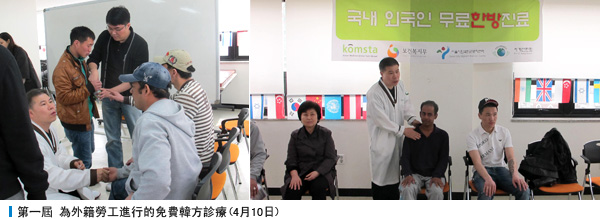 第一屆 為外籍勞工進行的免費韓方診療(4月10日)