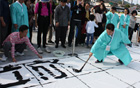 10月9日韓文日在光化門廣場舉行揮毫大賽